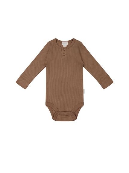 【ベビー】ベーシック長袖ボディスーツ／オーガニックコットンモダール（50～90cm）(BRW-50)