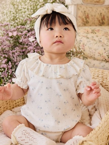 【ベビー】プレイスーツ Molly Blue Pointelle／オーガニックコットン（60～90cm）