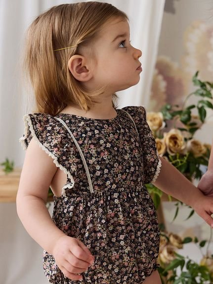 【ベビー】コットン花柄プレイスーツ Luca Floral（60～90cm）