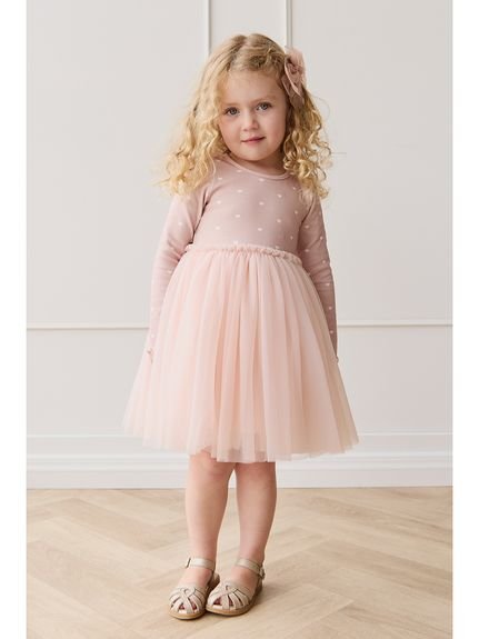【ベビー＆キッズ】チュールワンピースPetite Heart Old Rose（80～120cm）