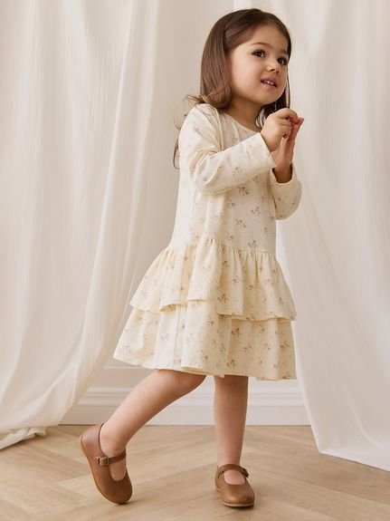 【ベビー＆キッズ】長袖ワンピースThelma Perchment／オーガニックコットン（80～120cm）