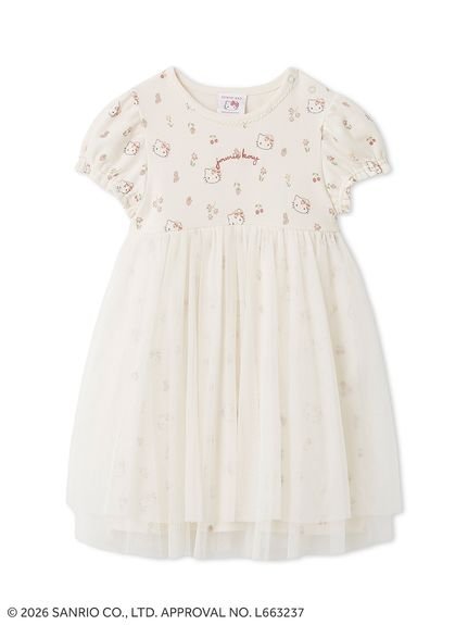 【ベビー＆キッズ】【HELLO KITTY】総柄チュールワンピース（90～120cm）