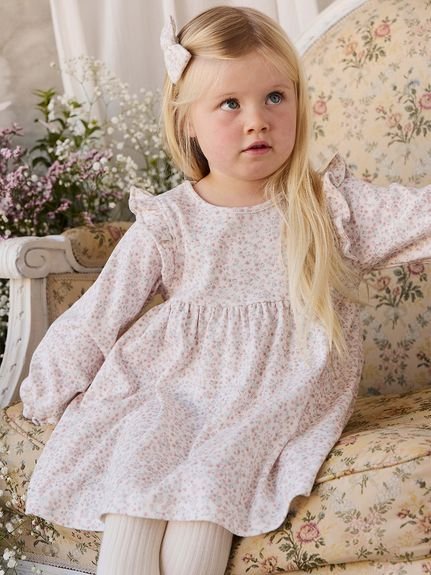 【ベビー＆キッズ】フリルワンピース Posy Milk／オーガニックコットン（70～120cm）