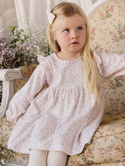 【ベビー＆キッズ】フリルワンピース Posy Milk／オーガニックコットン（70～120cm）