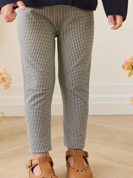 【ベビー＆キッズ】レギンスDash Gingham Navy／オーガニックコットン（70～120cm）