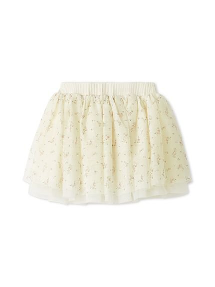 【ベビー＆キッズ】フラワーパターンチュールインパン付きスカート（80～120cm）