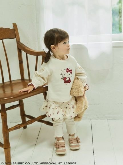 【HELLO KITTY/ベビー＆キッズ】総柄プリントスカート付きレギンス／オーガニックコットン（80～120cm）