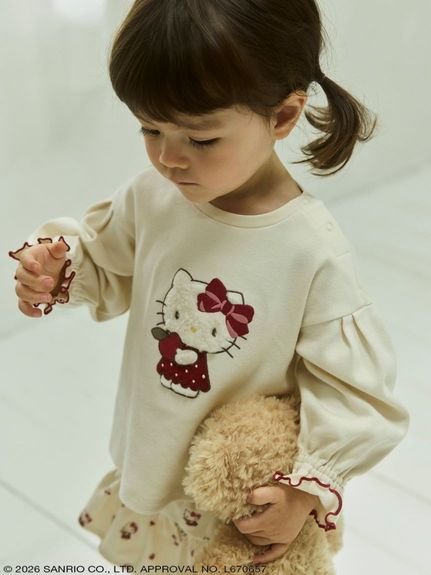【HELLO KITTY/ベビー＆キッズ】ボアモチーフ刺繍トップス（80～120cm）