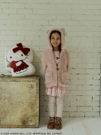 【HELLO KITTY/ベビー＆キッズ】キティ耳付きボアブルゾン（80～120cm）