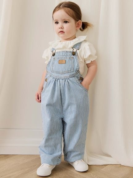 【ベビー＆キッズ】ヒッコリーオーバーオールHoliday Stripe（70～120cm）