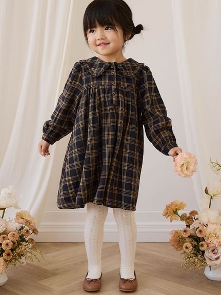 【ベビー＆キッズ】長袖ワンピースWoodland Check（80～120cm）