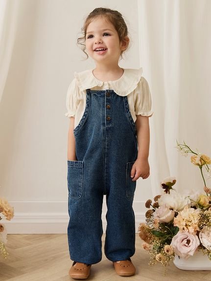 【ベビー＆キッズ】スナップデニムオーバーオールClassic Denim（70～120cm）