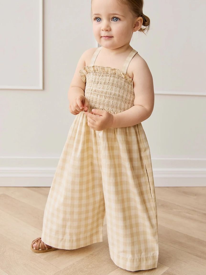【ベビー＆キッズ/ONLINE限定】ギンガムチェックジャンプスーツGingham Pale Khaki（80～120cm）