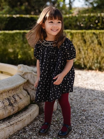 【ベビー＆キッズ】花柄ワンピ―ス Maisie Navy／オーガニックコットン（70～120cm）
