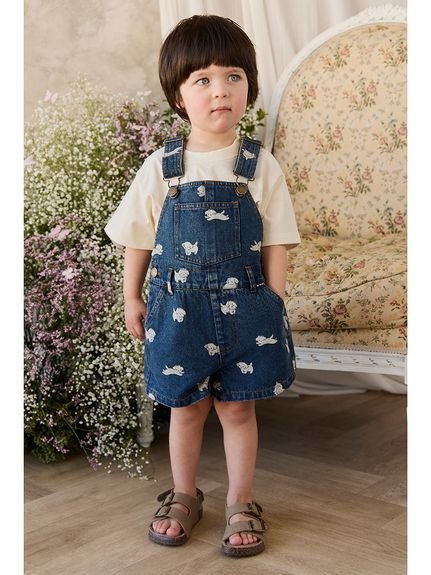 【ベビー＆キッズ】デニムショートオーバーオール Finnegan Denim（70～100cm）