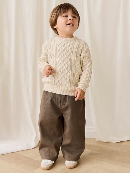 【ベビー＆キッズ】コットンツイルロングパンツ Bear（70～100cm）