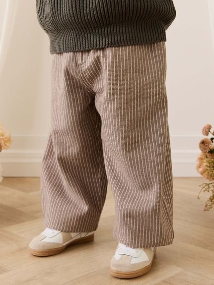 【ベビー＆キッズ】ロングパンツMini Pinstripe Cassava / Iroko（70～120cm）