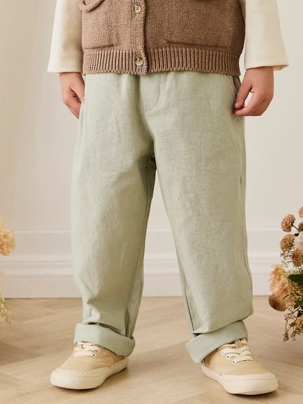 【ベビー＆キッズ】リネンブレンドロングパンツLichen（70～100cm）