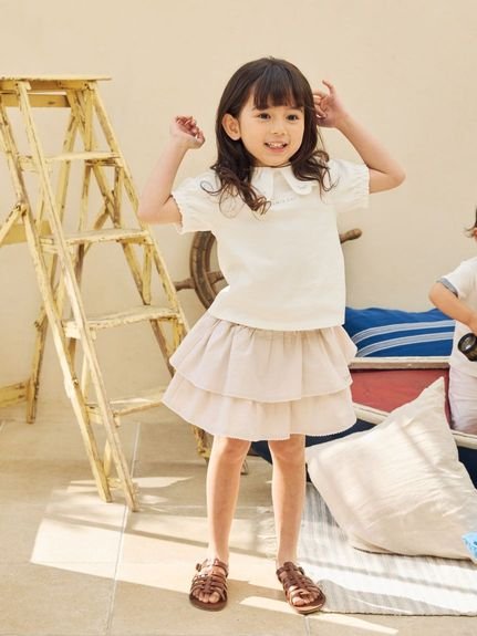 【ベビー＆キッズ】シャンブレーインパン付きスカート（80～120cm）