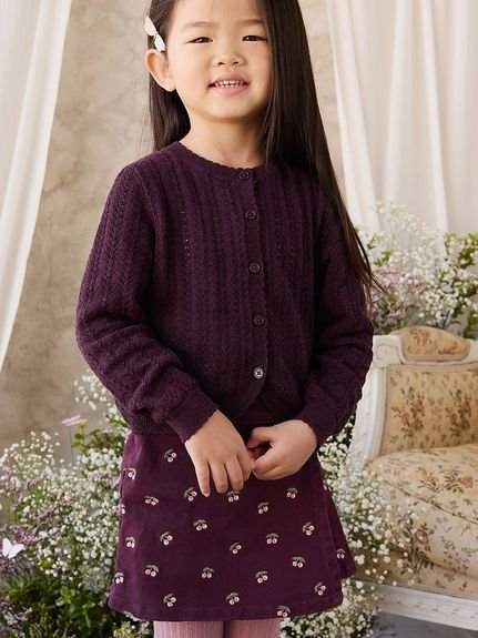 【ベビー＆キッズ】チェリー刺繍スカート Cherry Fig（80～120cm）