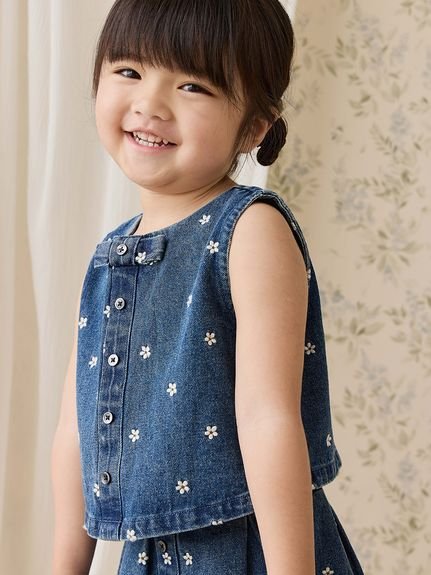 【ベビー＆キッズ】フラワーデニムトップス Josie Floral Denim（70～120cm）