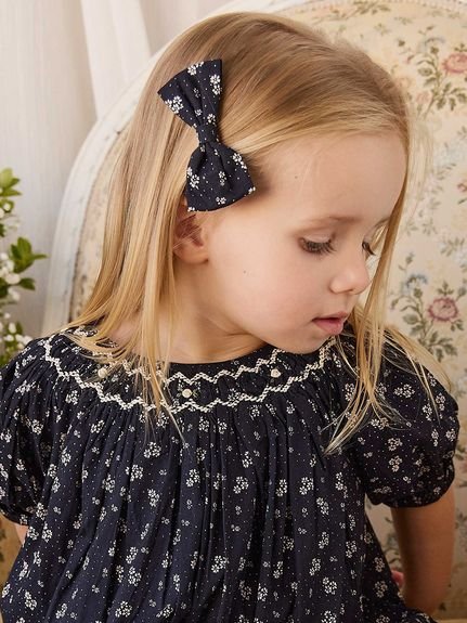 ヘアクリップ Maisie Navy／オーガニックコットン
