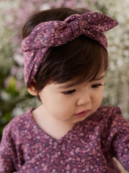 花柄ヘアバンド Fig Floral／オーガニックコットン