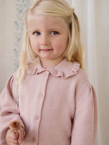 【ベビー＆キッズ】フリル襟ニットカーデ Peachy Keen Marle（70～120cm）