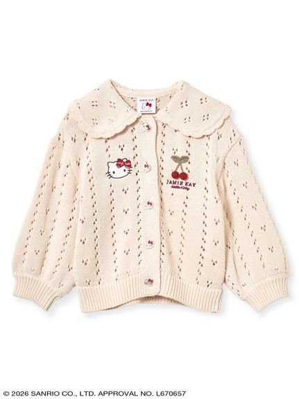 【HELLO KITTY/ベビー＆キッズ】モチーフ付きニットカーディガン（80～120cm）